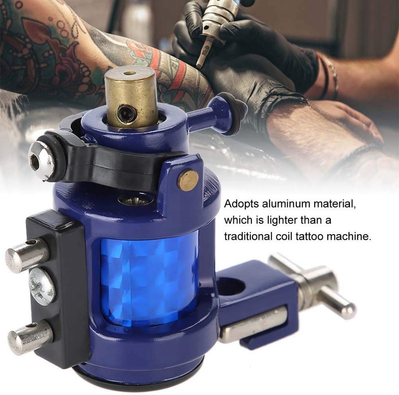 woobles Tattoo Machine Gun Alloy Rotary Shader Liner, Strong Motor Gun Liner Shader Coloring Permanent Makeup Tool for Shader Supply Equipment and Artists(Blue) - Image 3